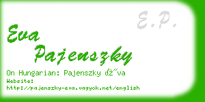 eva pajenszky business card